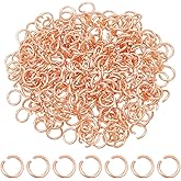 HOBBIESAY 300Pcs Stainless Steel Open Jump Rings 5mm Rose Gold Jump Rings Metal O Rings for DIY Bracelet Necklaces Earrings Jewelry Making Findings