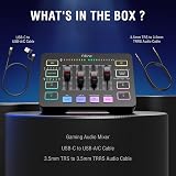 FIFINE Gaming Audio Mixer for Streaming RGB PC Interface DJ Mixer with XLR view 7