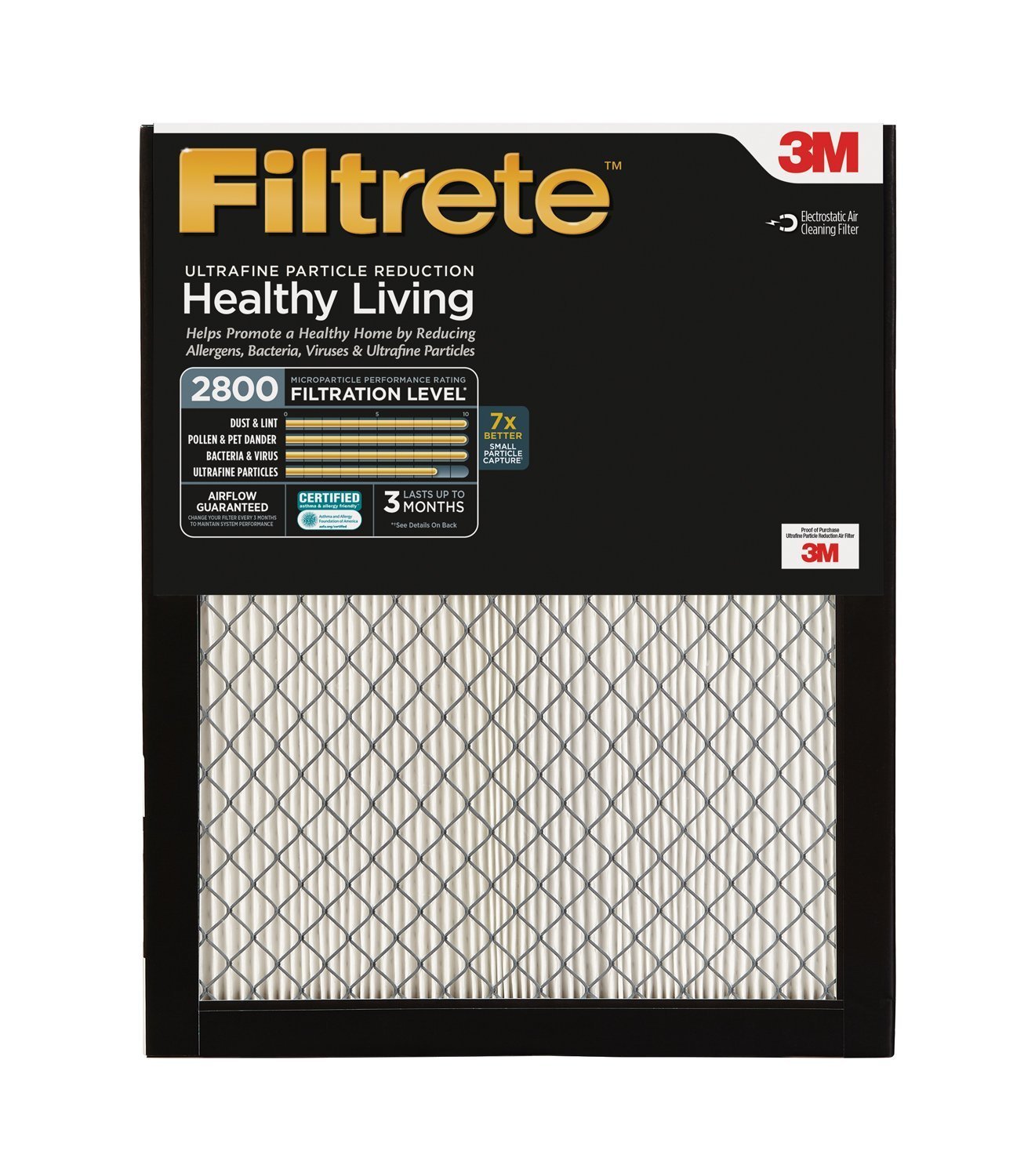 Filtrete MPR 2800 20x25x1 AC Furnace Air Filter, Healthy Living Ultrafine Particle Reduction, 2-Pack