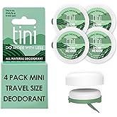 Tini Naturals Deodorant, Travel Size Aluminum Free Deodorant for Women & Men with Coconut Oil and Shea Butter, 0.4 oz Each (4 Pack), Spring Meadow Scent