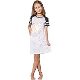 Harry Potter Pajama Hogwarts Gold Crest Short Sleeve Raglan Nightgown