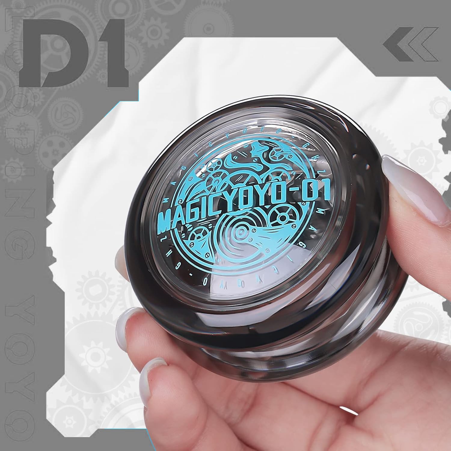 Looping Yoyo D1 Responsive Yo-yo for Kids Beginners, 2A Loop Yoyo Starter Yo Yo Easy to Play Basic String Tricks (Blue+Black)