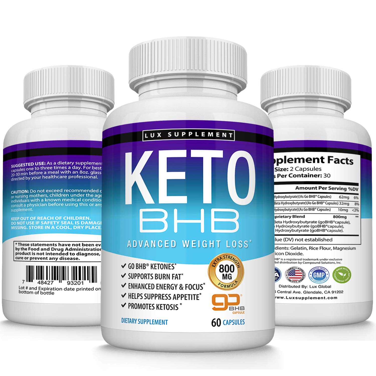 Keto Pills Advanced Weight Loss BHB Salt Natural Ketosis Fat Burner