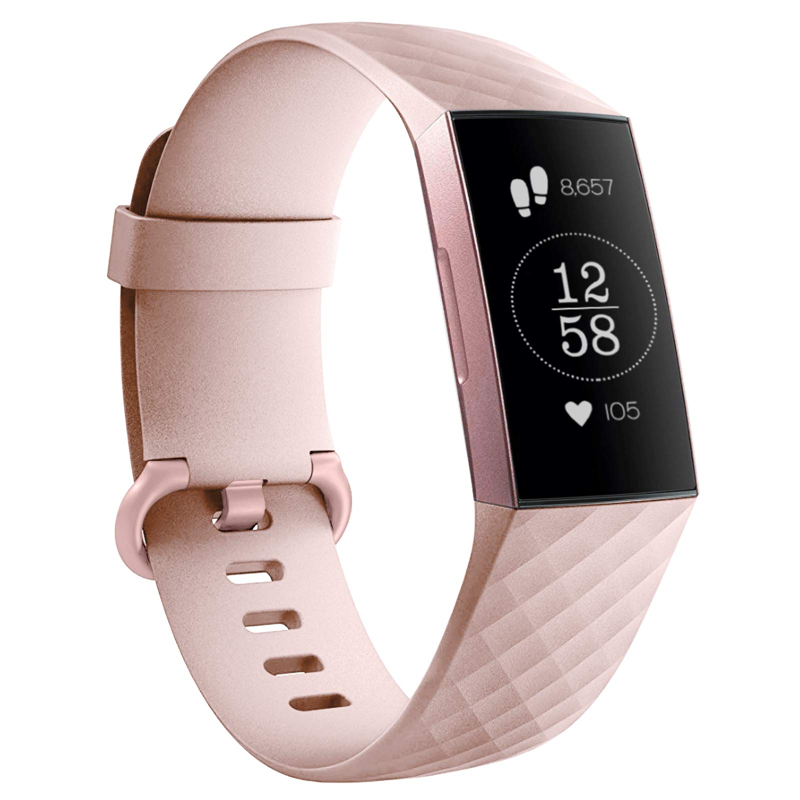GEAK Strap Compatible with Fitbit Charge, Adjustable Classic Replacement Wristband for Charge Activity Tracker, Small, Sand Pink with Sand Pink Buckle