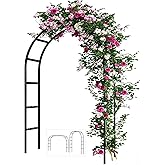 Adorox 7.8ft Garden Arch Trellis for Climbing Plants, Metal Arch Frame, Pumpkin Archway Outdoor Garden Arbors and Arches for 