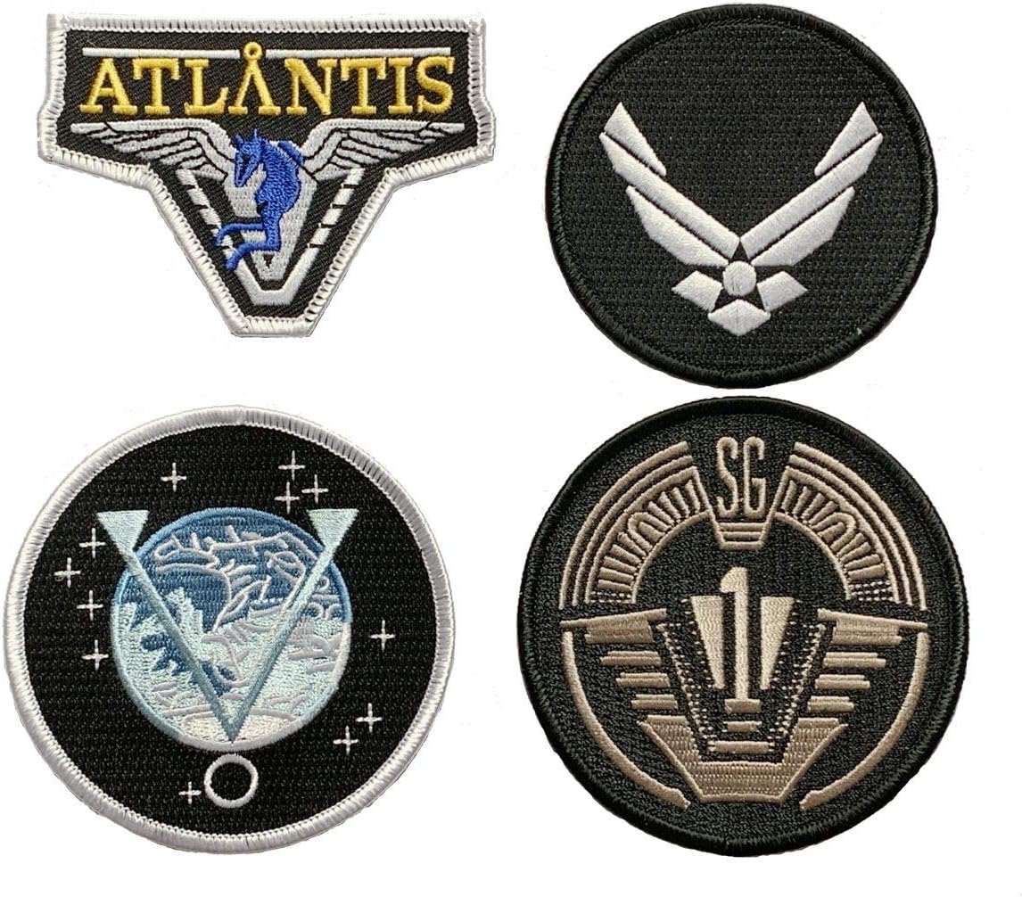 Stargate SG-1 Atlantis Uniform/Costume Patch [4pc Set Iron On Sew On]