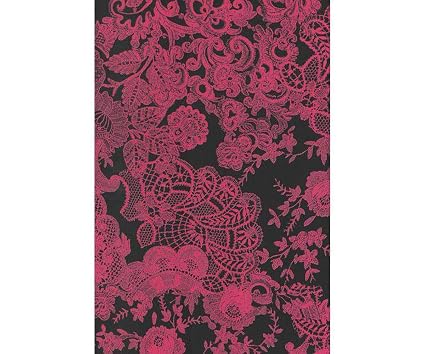 Décopatch Papier 1ks Noir Avec Des Fleurs Roses Décopatch