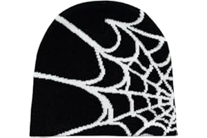 Pooyikoi Y2K Gothic Spider Pattern Wool Acrylic Knitted Hat Women Beanie Winter Warm Beanies Men Casual Skullies Outdoor