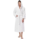 SIORO Mens Terry Hooded Bath Robe, Soft Plush Long Cotton Towel Robes for Spa, Shower, Full Length Big and Tall Bathrobes