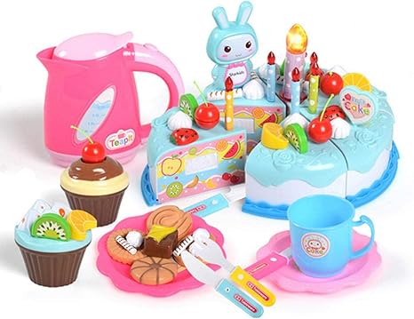 Amazon Coldwhite 子供のケーキのおもちゃセット 誕生日ケーキを再生子供の日のギフト遊ぶ食べ物のおもちゃセットdiy切断ふり子供のおもちゃ 誕生日パーティーケーキキャンドルクラシックおもちゃ Valuable 子ども用食器セット オンライン通販