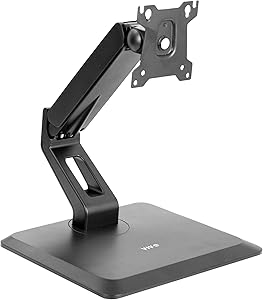 VIVO Premium VESA Single 17 to 32 inch Computer Monitor & Touch Screen Desk Stand with Rotating Base, Freestanding Pneumatic Height Adjustable Arm Mount (STAND-V001R)