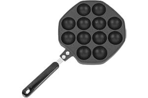RYTTGOP Takoyaki maker, 13.6 x 7.1 in Takoyaki pan, 12 Aluminum Alloy Nonstick Grill Skillet for Cooking Takoyaki Balls