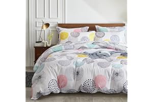 Uozzi Bedding Bed in a Bag 7 Pieces Queen Size - Colorful Dots Style - Soft Microfiber, Reversible Bed Comforter Set (1 Comfo