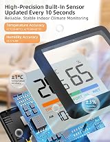 NOKLEAD Room Thermometer Hygrometer Digital Indoor Thermometer with Clock view 4