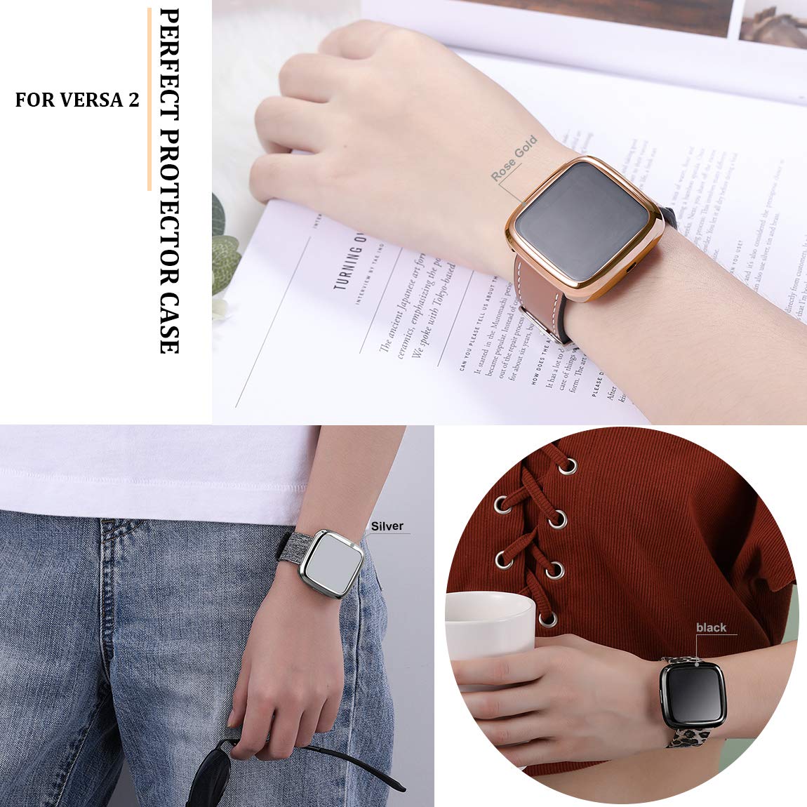 Maledan Compatible With Fitbit Versa Screen Protector Case Ultra