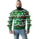 LED Ugly Christmas Sweater for Men, Unisex Women Xmas Pullover with Light for Party Festive 21007-ma Medium