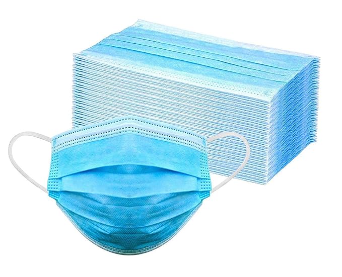 Roseate Mr Mask Disposable, Pack of 100 with Nose Pin Non-Woven fabric Anti Pollution