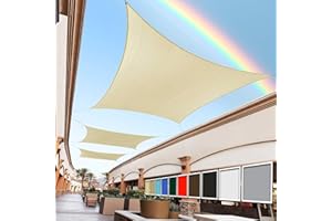 Royal Shade Beige 12' x 16' Sun Shade Sail Rectangle RSTAPRN1216-200GSM - Pergola Shade Sails Canopy for Patio - Canopy Mesh Fabric UV Block - Commercial Heavy Duty (We Make Custom Sizes)