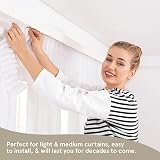 Gadget Planet 80pcs DECORAIL Curtain Track Glider Hooks White view 3