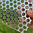 Perforated Metal Sheets 16"x10" 19 Gauge Expanded Metal Mesh Opening 1/2" 0.5 inch (About 12 mm) Perforated Stainless Steel Sheet 304 Stainless Steel Mesh Screen Metal Screen Panel Decorati Plate