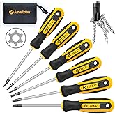 Amartisan 6-Piece Magnetic Torx Screwdrivers Set, Security Tamper Proof , Magnetic Torx Driver Star Screwdrivers Set T10 - T30 Best Choice