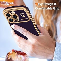 Hython for iPhone 15 Pro Case Cute Curly Wave Frame