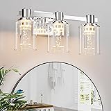 Quntis 3-Light Chrome Bathroom Vanity Light with 5