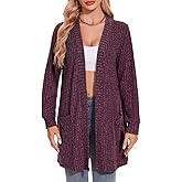 MONNURO Plus Size Cardigan Sweaters for Women Oversized Long Cardigan Open Front Sweaters Outwear with Pockets