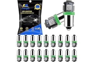 YM E-Bright 20-Pack Green BA9S 5050 5SMD Led Car Door Lamp Side Maker Light Bulbs DC 12V