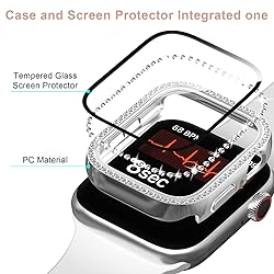 Cuteey 2 Pack Bling Case with Tempered Glass Screen