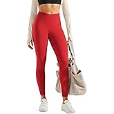 ODODOS Women's Crossover Leggings with Back Pocket, 23" / 25" / 28" Buttery Soft V High Wasit Lounge Yoga Pants