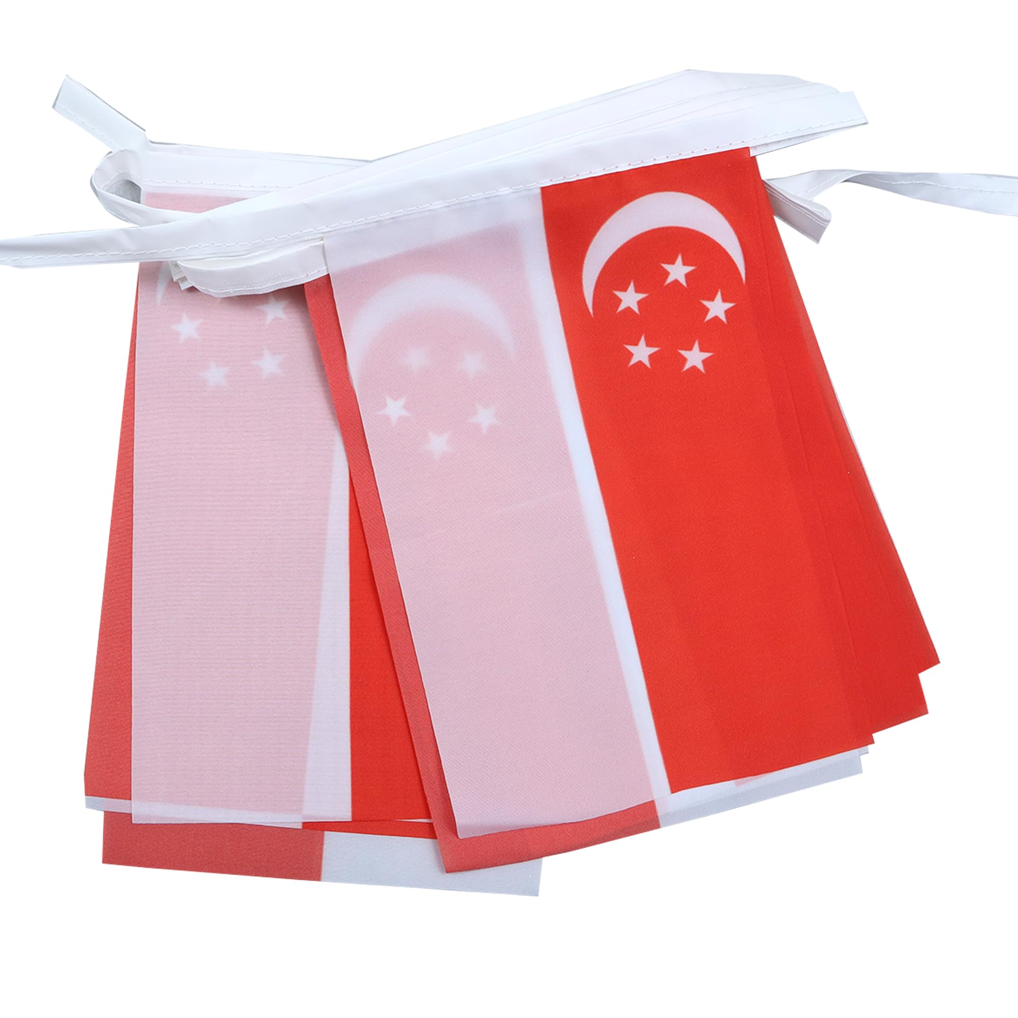 AZ FLAG Singapore Bunting Flag, 20 Ft Garland with 20 Small Singaporean Flags 8'' x 6'', 100% Polyester String Pennant, 6 meters