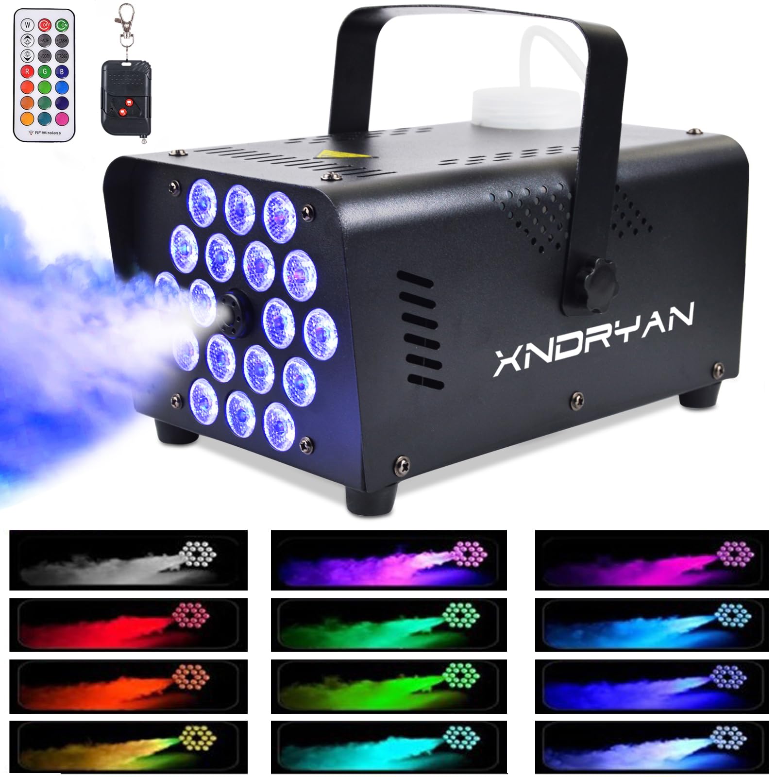 Fog Machine 800W Smoke Machine with 18 RGB LED & Wireless Remote Control, Suitable for Party, Disco Dj Effect, Wedding, Stage Performances, Halloween