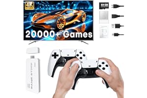 AISLPC Retro Gaming Stick, Vide Game Console with 20,000+ Games & 23 Emulators, Classic Gaming Stick with 4K HDMI, Plug & Play TV Video Gaming with Dual 2.4G Wireless Controllers (64GB)