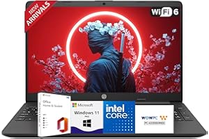 HP 15.6'' Business Laptop with Microsoft Office, Intel Powerful Processor, 16GB RAM, 1TB SSD, Ultra Quiet Design, Long Batter