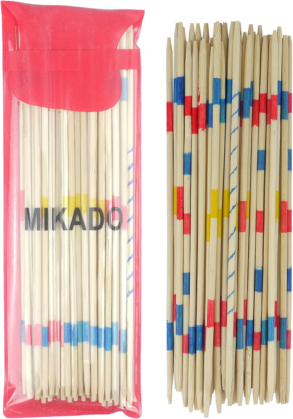 HENBRANDT 41pcs Mikado Sticks Traditional Family Game Wooden Toy Set