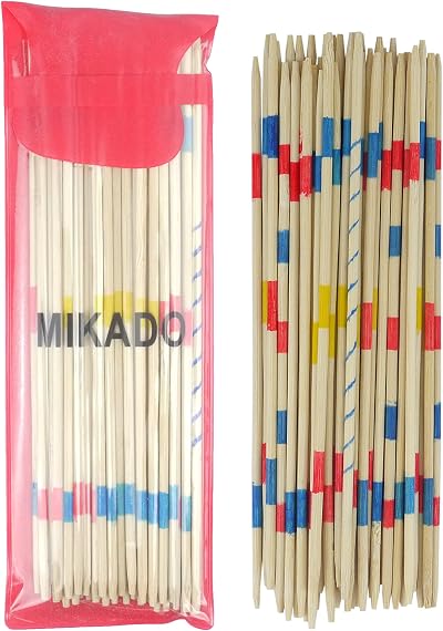 HENBRANDT 41pcs Mikado Sticks Traditional Family Game Wooden Toy Set