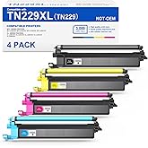 [with Chip] TN229XL Toner Cartridge Compatible Replacement for TN229XL TN229BK TN229 XL TN-229BK Work with MFC-L3780CDW MFC-L