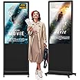 JASZDOT 55'' Digital Signage Displays 4K UHD 3840p LCD Touchscreen Kiosk Floor Standing Auto Smart AD Display Support USB/HDMI/WiFi Android OS（55'' Touch Screen）
