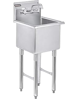 1 Compartment Preperation Sink15 X15 Stainless Steel Utility Prep
