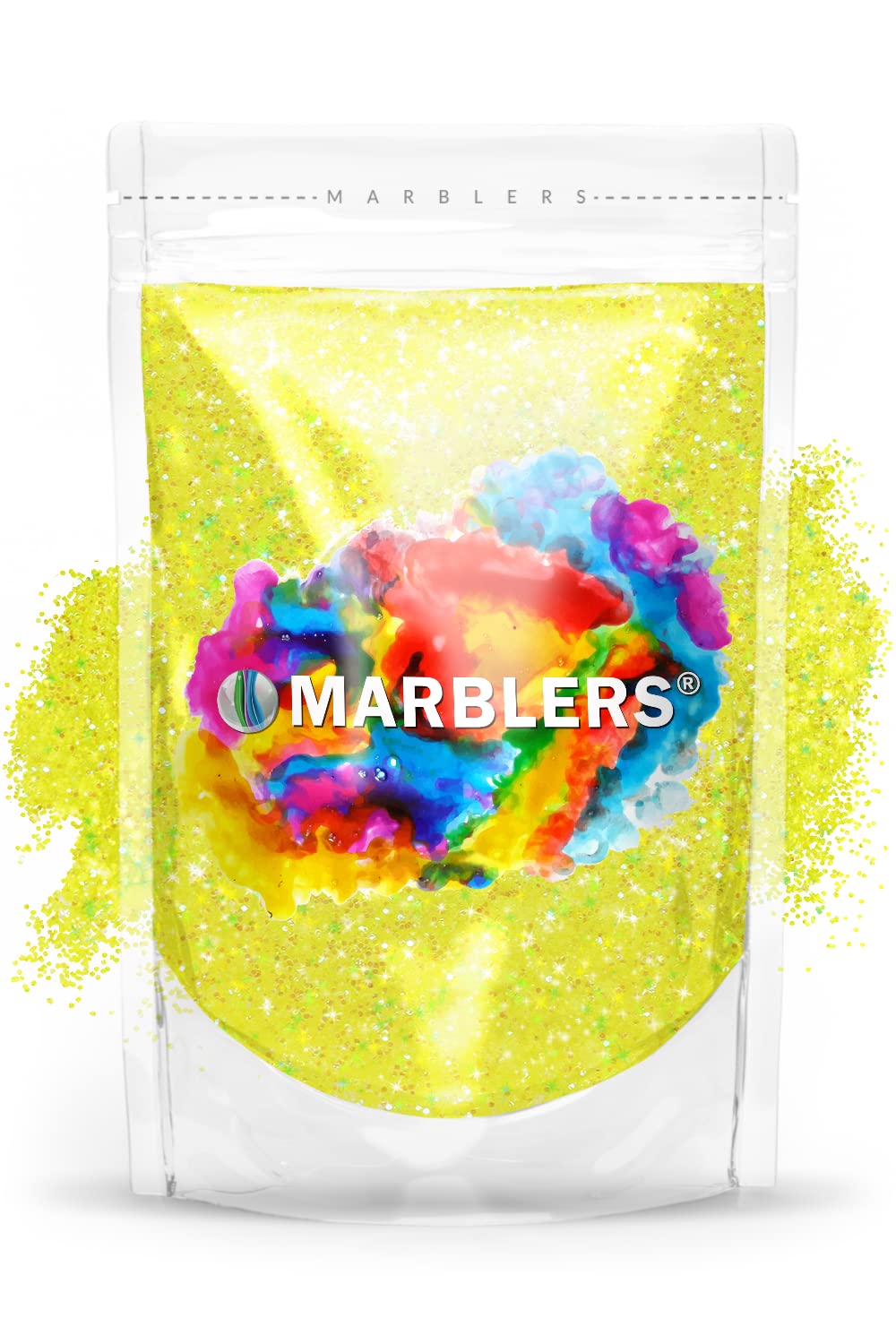 MARBLERS Holographic Glitter [Rainbow Yellow] 3oz (85g) | Fine | Non-Toxic, Vegan, Cruelty-Free | Face, Body, Eyeshadow, Hair, Festival, Party Makeup | Nail Art, Polish | Resin, Tumbler, Slime, Craft
