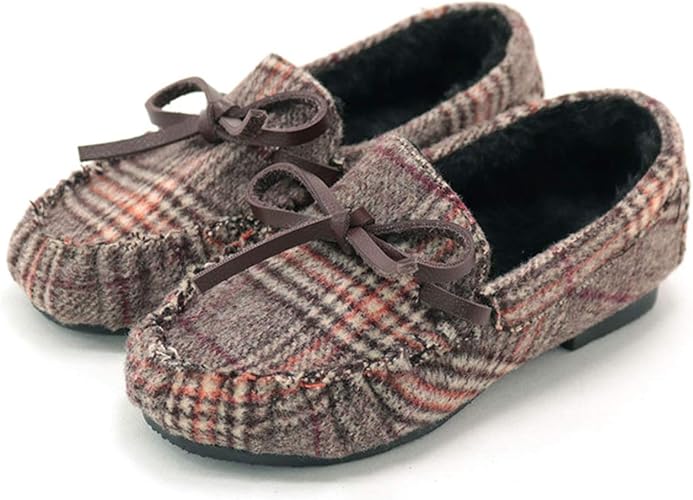 Amazon セスト あったかシャギーファー リボン付き キッズ モカシンシューズ 16 0cm チェック Ayk40 Check 16 0 モカシン