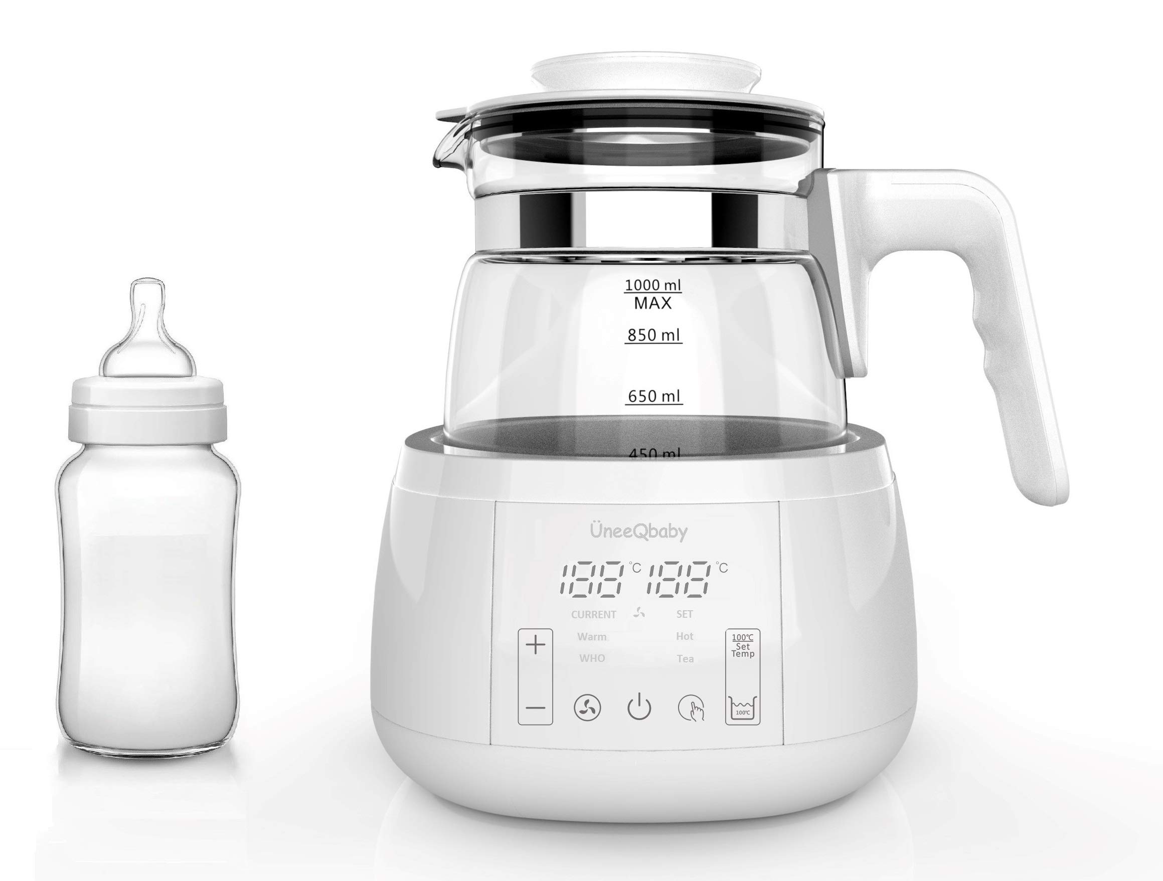ÜneeQbaby PerfectTemp Baby Bottle Maker, 24hr Temp-Controlled Formula Maker, 2-Minute Prep, Totally Silent, Ideal for Night Feeds