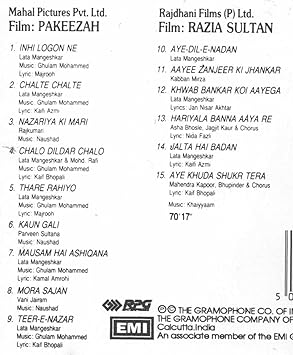 Selected Songs From Pakeezah Razia Sultan Amazon De Musik selected songs from pakeezah razia