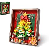 Christmas Tree Picture Frame Building Set Rotatable Snowflakes Blocks Kit | Christmas Building Block Sets with LED Light Ideal Xmas Gifts for Girls&amp;Boys Women 8 12 14(773PCS)