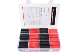 220 PCS 3:1 Heat Shrink Tubing Kit, Adhesive Lined, Marine Grade Shrink Wrap, Industrial Heat Shrink Tubing 6 Sizes (Black/Re