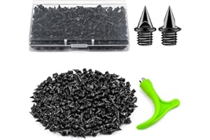 FATLBSEV 1/4 Inch Track Spikes, 220pcs Stainless Steel Track and Cross Country Spikes Golf Shoe Spikes with Spike Wrench, Replacement Spikes for Sprint Sports Short Running Track Shoes