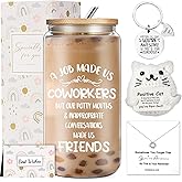 DHQH Coworker Birthday Gifts for Women Friendship, Friendship Christmas Gifts for Best Friend BFF Bestie Sister Auntie, Going Away Ideas Presents with 16oz Glass Coffee Cup