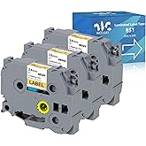 Weemay 3 Pack TZe851 24mm Black on Gold Laminated Label Tape Compatible with Brother Label Maker Tape TZe-851 TZe 851 TZ-851 TZ851 for PTouch PT-E500 PT-D600 PT-P750W PT-P900W Printer, 1 in x 26.2 ft
