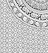 Craft N Craft India Wall Tapestry - Hanging Mandala Tapestries – Bohemian Beach Picnic Blanket – Hippie Decorative & Psychedelic Dorm Decor - 84 x 52 Inch (Black & White)